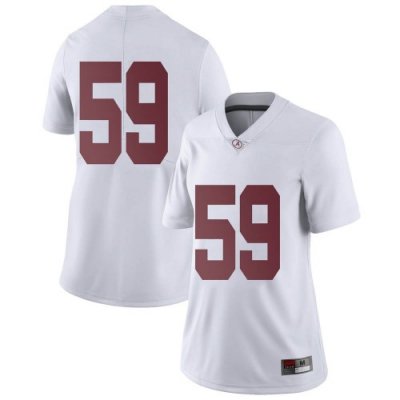 Women's Alabama Crimson Tide #59 Jake Hall White Limited NCAA College Football Jersey 2403WFKF6